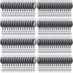 Laumoi 350 Packs Retractable ID Badge Holder Name ID Badge Reel Clips Keychain with Belt Clip and Key Ring for Office Worker Doctor Nurse Employee (Black)