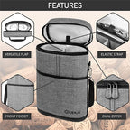 opux 2 Bottle Wine Carrier Tote, Insulated Leakproof Wine Cooler Bag, Wine Travel Bag for Picnic BYOB Beach, Portable Wine Bottle Carrying Case, Gift for Wine Lover Women Men Christmas, Heather Grey