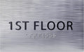 6" X4" 1st Floor Sign - ADA Compliant Tactile Graphics Grade 2 Braille Text Wall Sign| Directional Assistance, Floor Number Sign for Office, Schools, Hospitals, Apartments