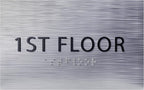 6" X4" 1st Floor Sign - ADA Compliant Tactile Graphics Grade 2 Braille Text Wall Sign| Directional Assistance, Floor Number Sign for Office, Schools, Hospitals, Apartments
