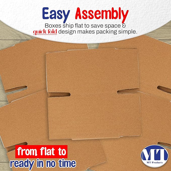 MT Products Sturdy Kraft Corrugated Cardboard Shipping Boxes 7" x 7" x 7" - Small Mailing/Moving Boxes for Transport - Pack of 10