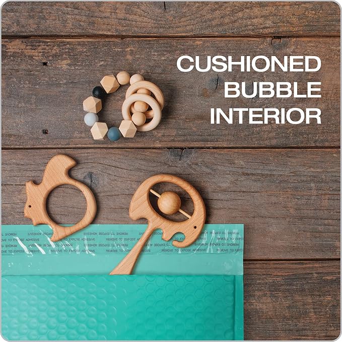 Quality Park Bubble Mailers, 8.25 x 11 Shipping Envelopes, Water Resistant Teal Poly Padded Envelopes, Redi-Strip Peel Off Closure, 25 Per Box (QUA85860)