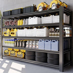 59''W/72''H Garage Shelving Units Heavy Duty 3500LBS Metal Storage Shelves Adjustable Steel Industrial Shelving 5 Tier Storage Shelf Rack for Basement, Warehouse