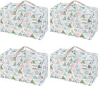 VENO 4 Pack Moving Bags and Large Christmas Decoration Storage Bins with lids. Alternative to Moving Boxes, Packing Supplies for College. Heavy Duty Totes (Pastel Forest, 4 Pack)