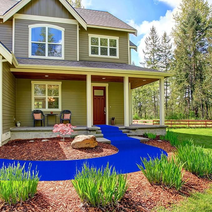 Preboun 3.9 x 60 ft Carpet Runner for Party Felt Runway Rug Runner Rug with Carpet Tape for Halloween Wedding Christmas Xmas Thanksgiving Outdoor Accessories Wedding Party Hallway(Royal Blue)