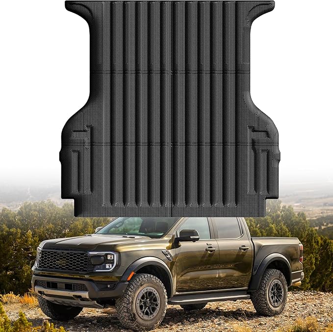 Truck Bed Mat Bed Liner Fit for Ford Ranger (5FT, 59.6" Bed) 2019-2023, Vehicle Truck Bed Liner Custom Fit All Weather Protection TPE Pickup Car Bed Mat