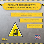 Mighty Line Forklift Floor Sign Floor Sign for Safety, Warning, Heavy-Duty, Peel and Stick, Adhesive, Industrial Quality, Caution Tow Motor Ahead Sign, 16"