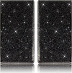 TOURSUIT Car Registration and Insurance Card Holder, Vehicle License Document Glove Box Compartment Organizer, Interior Car Accessories for Women Men Teens (Glitter Black)