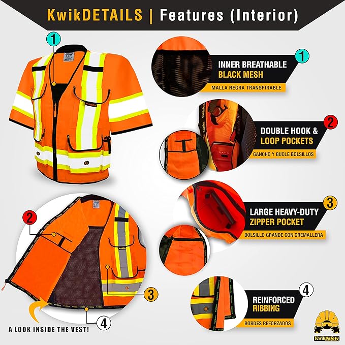 KwikSafety - Charlotte, NC - GODFATHER Safety Vest [CUSHIONED COLLAR + TABLET POCKET] ANSI OSHA