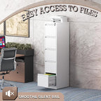 5 Drawer Vertical File Cabinet with Lock, Metal Filing Cabinets for Home Office, Heavy Duty File Storage Cabinet for Legal/Letter/A4 Documents, Easy to Assemble, White