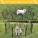 Garden Fence, 22 in(H) x 10.83 ft(L) Arched Rustproof Metal No Dig Fence Garden Fence Border, Ground Stake Animal Barrier Fence for Rabbit Dog, Outdoor Decor for Yard & Patio