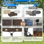 Heavy Duty Patio Furniture Covers Waterproof, 600D Outdoor Furniture Cover Waterproof for Sectional Sofa Couch, Outdoor Dining Table and Chair Set Covers 42''L x 24''W x 18''H, Brown