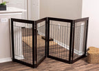 Internet's Best Traditional Wire Dog Gate - 4 Panel - 30" Tall - Espresso