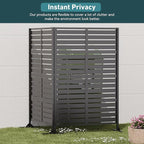Modern Shade Metal Privacy Screen 72" H x 48" W, Freestanding Decorative Outdoor Privacy Fence Panels for Instant Privacy & Space Division, Patio Screens for Patios Outside Outdoor, Black, 4 Panel
