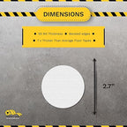 Mighty Line 2.7" Solid Dot Shaped Floor Marking Tape for Safety, Caution, Warning, Heavy-Duty, Peel and Stick, Adhesive Circle Spots, Industrial Quality, White, Pack of 100