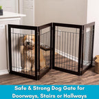 Internet's Best Traditional Wire Dog Gate - 4 Panel - 30" Tall - Espresso