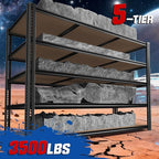 3500LBS Garage Shelving 60" W Metal Shelving 72" H Storage Shelves Heavy Duty 5 Tier Adjustable Shelving Unit for Storage Rack Pantry Shelf Commercial,60" W x 24" D x 72" H,2PC