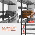 REIBII Storage Shelves 3200 LBS Capacity Wire Shelving with Wheels Heavy Duty Metal Shelf for Warehouses, Garage,Kitchens, School,Commercial Shelf, 73" H X 60" W X 18" D, 2 Pack
