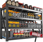 Bepatio 8000LBS Garage Shelving Heavy Duty,77" W Storage Shelves 4 Tier Adjustable Shelves,Metal Shelving Unit, Industrial Storage Shelving for Basement Warehouse Commercial,77" W*24" D*72”H,Black