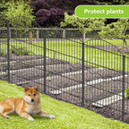 Decorative Garden Fence 6 Panels 14.8 ft (L)×38in (H) Metal Garden Fences, No Dig Animal Barrier Fencing Rustproof Wire Temporary Dog Fence Outdoor for Patio Backyard Lawn - Without Door