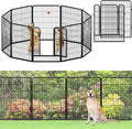 No Dig Decorative Garden Fence with Gate Rustproof Metal Fence Panels, 40in(H) x 27Ft(L) Garden Fencing for Yard 10 Panels Animal Barrier Fence for Dogs, Rabbit, Patio