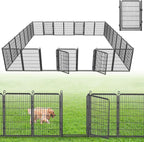 Decorative Garden Fence with Gate, 40 in(H) x 63 ft(L) Rustproof Metal Fence Panels No Dig Fence with Full Panel Gate, Dog Fence Outdoor for Yard, Animal Barrier Garden Fencing for Yard