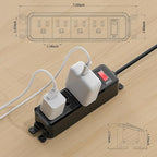Wall Mount Power Strip,Flat Plug Power Strip with Switch,10ft Extension Cord,4 Outlets, Flexible Installation for Home, Office,and School,ETL Listed,Black (10ft,4 outlets)