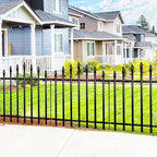 Metal Garden Fence 26" H x 24" W (5 Panels, 10 Ft Total) Rustproof Animal Barrier No Dig Decorative Fencing for Dogs,Pet, Yard,& Patio, Easy Installation