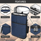 opux 2 Bottle Wine Carrier Tote, Insulated Leakproof Wine Cooler Bag, Wine Travel Bag for Picnic BYOB Beach, Portable Wine Bottle Carrying Case, Gift for Wine Lover Women Men Christmas, Navy