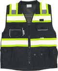 Men's Black Series Safety Vest with Zipper and Utility Pockets (Medium, Black)