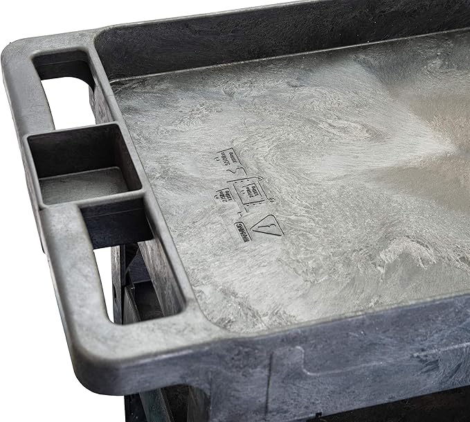 550lb Capacity Heavy Duty Plastic Utility Cart 34-1/2" L x 16-3/4" W with Handle 3 Shelves Pake Handling Tools