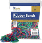 Upgrade Rubber Bands, Assorted Sizes & Colors, 1 lb 20-Pack Case, USA