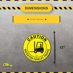 Mighty Line Forklift Floor Sign for Safety, Warning, Heavy-Duty, Peel and Stick, Adhesive, Industrial Quality, Caution Watch For Forklift Traffic, 12"