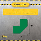 Mighty Line 2" Half Angle Marker Floor Marking Tape for Safety, Caution, Warning, Heavy-Duty, Peel and Stick, Adhesive, Industrial Quality, Green, Pack of 100