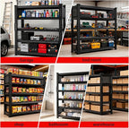 SILVEL 48.2" W Garage Shelving, 5000LBS Heavy Duty Metal Shelving, 2025 Grid Storage Shelves with 2 Side Pegboards, Industrial 5 Tier Shelves for Basement Pantry Warehouse Supermarket, 8 Pack