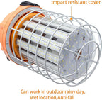 100W LED Temporary Work Light Fixture 16000 Lumen Daylight White 5000K, IP64 Dust & Waterproof, Stainless Steel Protective Cover for High Bay Construction Jobsite Workshop