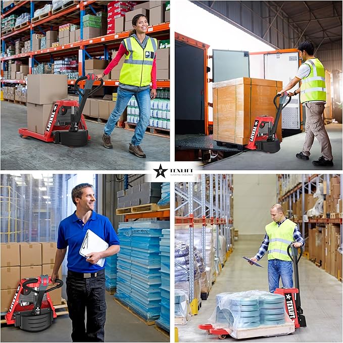 Full Electric Power Pallet Jack – Standard Duty Pallet Truck 4400 Lb Capacity, 48” L x 27” W Fork Size, Plug-in 48V/15A Lithium Battery – Max Lift Height 7.8 Inch - (US-EPT44K-FE)