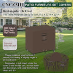 Heavy Duty Patio Furniture Covers Waterproof, 600D Outdoor Furniture Cover Waterproof for Sectional Sofa Couch, Outdoor Dining Table and Chair Set Covers 27''L x 22''W x 30''H, Brown