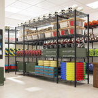REIBII 78.4''W Wire Shelving Garage Shelving Unit Load 1500LBS,4 Tier Metal Shelving with Adjustable Metal Shelf Storage Shelves for Pantry Shelves Commercial Shelf Kitchen Garage 11.8''Dx59''H