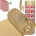 Bubble Wrap Substitute - Honeycomb Packing Paper 15''x400', Cushioning Wrap Moving, Shipping, Packing for Glassware, Plates, Cups with 36 Fragile Sticker Labels