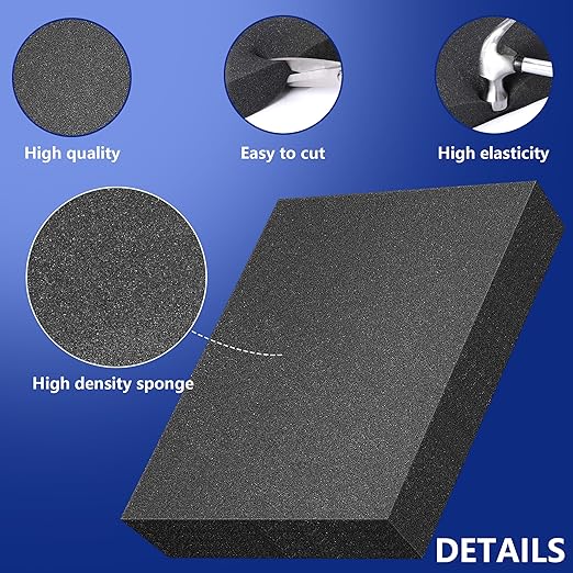 DECOHS 8 Pcs Polyurethane Foam Sheets- 2 Sizes Cuttable Foam Inserts for Cases- Packing Foam Pads for Toolbox Camera Storage and Crafts
