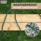 Outdoor Extension Cord 10 Ft with 3 Prong, 16/3 SJTW Weatherproof Green Extension Cord 10 Foot, 13 Amp Outside Power Cord for Christmas Outdoor Decorations & Yard