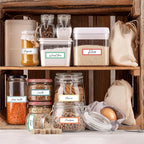 270 PCS Removable Labels, 9 Colors Self-Adhesive Rectangular Stickers Water/Oil/Tear Resistant for Food Containers, Freezer, Kitchen, Files, Jars, Pantry Storage, Office, Bathroom, School (15 Sheets)