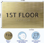 6" X4" 1st Floor Sign - ADA Compliant Tactile Graphics Grade 2 Braille Text Wall Sign| Directional Assistance, Floor Number Sign for Office, Schools, Hospitals, Apartments