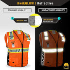 KwikSafety - BIG KAHUNA DIGITAL Safety Vest [LIMITED EDITION] Class 2 ANSI OSHA Reflective Vest Durable High Visibility Vest Construction Safety Vest for Men Industrial Work Gear/Orange XL