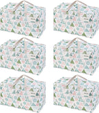 VENO 6 Pack Moving Bags and Large Christmas Decoration Storage Bins with lids. Alternative to Moving Boxes, Packing Supplies for College. Heavy Duty Totes (Pastel Forest, 6 Pack)