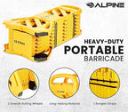 Alpine Commercial Safety Barriers, 13 Foot Expandable Mobile Barricade System - Folding Portable Barrier, Traffic Barricade Fence, Plastic Barricade for Construction, Traffic Control, Driveway Gate