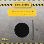 Mighty Line 1" Solid Dot Shaped Floor Marking Tape for Safety, Caution, Warning, Heavy-Duty, Peel and Stick, Adhesive Circle Spots, Industrial Quality, Black, Pack of 200