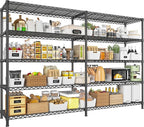 REIBII 73''W Shelf, Storage Shelves Load 1650 LBS Metal Shelving 5-Tier Wire Shelving Unit, Adjustable Heavy Duty Metal Shelves Wire Shelf for Pantry Kitchen Industrial Garage, 17.7"D x 73"W x 71"H