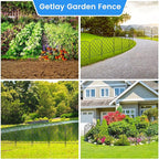Decorative Garden Small Fence 10 Pack,10 Ft (L) X 24 in (H) Black Mesh Rustproof Metal Fence, Animal Barrier Fence for Small Dog, Border Folding Patio Fences,Outdoor Flower Bed Landscape Decor